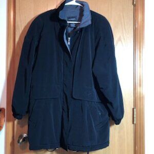NWOT Outbrook Women Puffer Jacket Black Size 12 14 Large Pockets Zipper Buttons